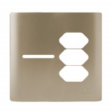 Placa p/ 1 Interruptor + 3 Tomada 4x4 - Novara Champanhe